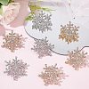 Gorgecraft 10Pcs 2 Colors Crystal Rhinestone Christmas Snowflake Brooch Pin JEWB-GF0001-29-4