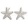Non-Tarnish Starfish 304 Stainless Steel Ear Studs for Women EJEW-P291-02P-1