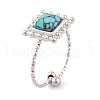 Square 304 Stainless Steel Open Cuff Rings RJEW-G314-01P-2