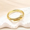 Brass Micro Pave Clear Cubic Zirconia Finger Rings for Women RJEW-H247-14G-2