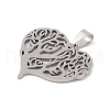 Non-Tarnish 201 Stainless Steel Pendants STAS-S126-08P-2