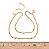 304 Stainless Steel Double-Layer Curb Chains Bracelets for Women BJEW-C089-13G-5