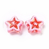 UV Plating Rainbow Iridescent Acrylic Beads OACR-A018-04B-2