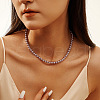 6mm Round Shell Pearl Beaded Necklaces NJEW-L125-009P-02-3