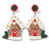 Christmas Style Glass Bead Handmade Dangle Stud Earrings for Women GK0516-1