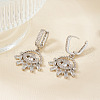 Fashionable Brass Clear Cubic Zirconia Eye Hoop Earrings SD8754-1-1