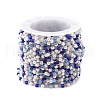 Cube & Round Glass & ABS Imitation Pearl Beaded Chains CHS-P016-43G-05-4