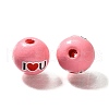 Valentine's Day Element Printed Wood Beads WOOD-R002-01-16-2