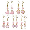 Alloy Enamel Heart Dangle Earrings EJEW-JE06272-01-1