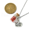 Halloween Pumpkin Alloy and Glass Bottle Pendant Necklaces NJEW-JN04990-3