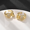 Brass Micro Pave Clear Cubic Zirconia Cuff Rings for Women RJEW-S622-07G-5