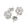 Brass Micro Pave Cubic Zirconia Ear Studs EJEW-P261-19P-2