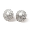 304 Stainless Steel Flat Round Stud Earrings for Women EJEW-I281-20P-1