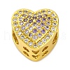 Rack Plating Brass Micro Pave Cubic Zirconia Beads KK-Z081-01B-1