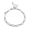 304 Stainless Steel Oval Link Anklets for Women AJEW-U025-01P-4