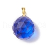 Faceted Transparent K9 Glass with Brass Pendants PALLOY-JF02041-2