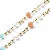 Real 18K Gold Plated Brass Beaded Necklaces NJEW-JN03596-5