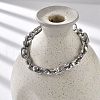 304 Stainless Steel Oval Link Chain Bracelets for Women Men BJEW-F488-29P-3