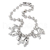 Alloy Ball Chain Bowknot Pendant Necklaces for Women NJEW-K275-01P-2