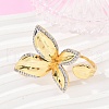 Brass Micro Pave Cubic Zirconia Cuff Rings RJEW-Q030-02G-4