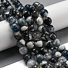 Faceted Natural Fire Crackle Agate Beads Strands G-F447-12mm-N09-1