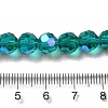 Electroplate Transparent Glass Beads Strands EGLA-A035-T8mm-L12-4