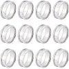Unicraftale 12Pcs Stainless Steel Grooved Finger Ring Settings STAS-UN0038-94A-1
