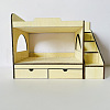 Dollhouse Wooden Elevated Wooden Bed Toy PW-WG41052-01-2