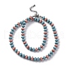 Dyed Natural Lava Rock & Synthetic Non-magnetic Hematite Rondelle Beaded Necklaces NJEW-H054-01P-5