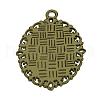 Tibetan Style Alloy Pendant Cabochon Settings TIBE-T003-09AB-NR-2