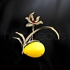 Orchid Alloy Rhinestone Brooch for Backpack Clothes PW-WGFDA20-01-3