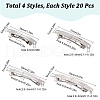 SUNNYCLUE 80Pcs 4 Styles Iron Hair Barrette Findings IFIN-SC0001-64-2