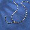 Brassl Twisted Bar Link Chain Necklaces for Men Women NJEW-G160-15G-1