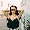 30Pcs 5 Color Zinc Alloy Enamel Shell Shape Pendant Necklaces Set with ABS Plastic Imitation Pearl Beaded NJEW-AB00020-7