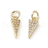 Brass Micro Pave Clear Cubic Zirconia Charms KK-E068-VB246-2