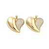 Brass Pave Clear Cubic Zirconia Pendants KK-U009-05A-G-1
