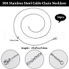 Beebeecraft 30Pcs 304 Stainless Steel Flat Cable Chain Necklaces Set for Men Women STAS-BBC0004-99A-2
