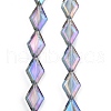 Electroplate UV Plating Glass Beads Strands EGLA-B010-01A-HP04-1