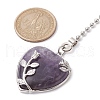 Heart Natural Amethyst Ceiling Fan Pull Chain Extenders FIND-JF00118-01-2