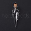 Teardrop Glass Cork Bottle Big Pendants X-AJEW-A041-01C-1
