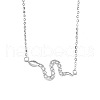 Snake 925 Sterling Silver Micro Pave Clear Cubic Zirconia Pendant Necklaces FS-WG93C20-02-2