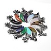 Antique Silver Zinc Alloy Natural & Synthetic Mixed Stone Big Pendants G-F228-63-FF-1