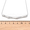 304 Stainless Steel Round Snake Chain Textured Bar Pendant Necklaces for Women NJEW-K276-15P-2