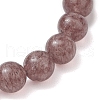 6mm Round Natural Strawberry Quartz Beaded Stretch Bracelets for Women Men BJEW-JB10455-4