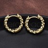 Brass Twisted Rope Chunky Hinged Huggie Hoop Earrings for Women EJEW-P196-25G-4
