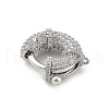 Brass Micro Pave Clear Cubic Zirconia Spring Ring Clasps KK-L228-42P-2