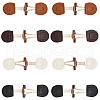 DELORIGIN 8 Pairs 4 Colors Wood & Cotton Rope Buttons DIY-DR0001-80-1