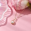 Round Natural Freshwater Pearl Copper Wire Wrapped Pendant Necklaces NJEW-JN04947-03-2