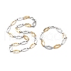 PVD Vacuum Plating 201 Stainless Steel Oval Link Chain Necklace & Bracelets Set SJEW-G083-14GP-1