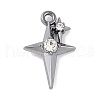 Rack Plating Alloy Crystal Rhinestone Pendants PALLOY-F018-18B-01-1